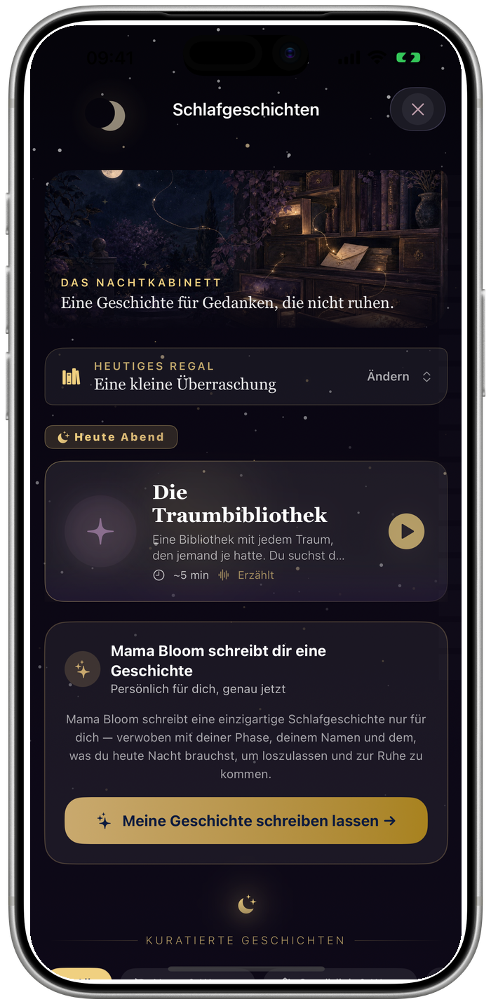 Die Mama Bloom Briefrolle als Meditationsplayer während einer geführten Übung